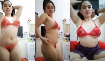 Kimaya Agatha Inem Lingerie Ungu Beha Merah