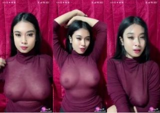 Toket Bulat Kak Cahaya Busana Transparan